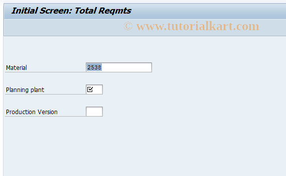 SAP TCode MD17 - Collective Requirements Display