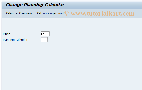 SAP TCode MD26 - Change Planning Calendar