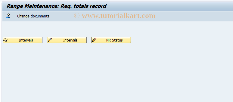 SAP TCode MD94 - Number range maintenance : Total reqs