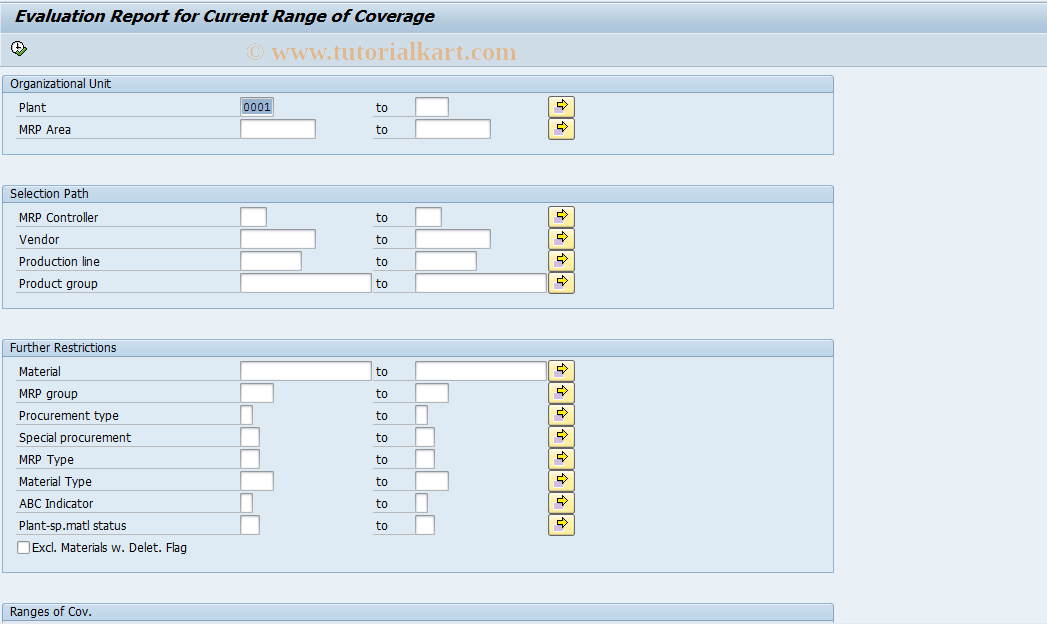 SAP TCode MDDO - Evaluation Report RoCs Online