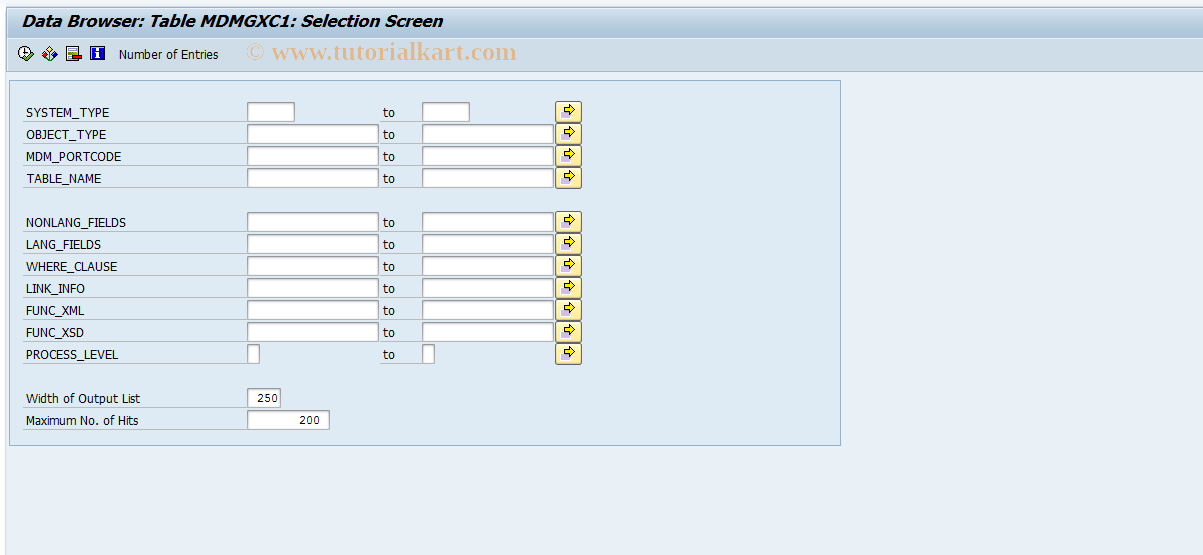 SAP TCode MDMGXC1 - Transaction for MDMGXC1