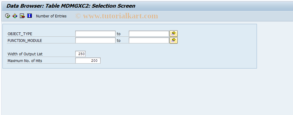 SAP TCode MDMGXC2 - Transaction for MDMGXC2