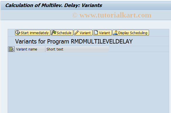 SAP TCode MDML - Calculation of Multilevel Delay