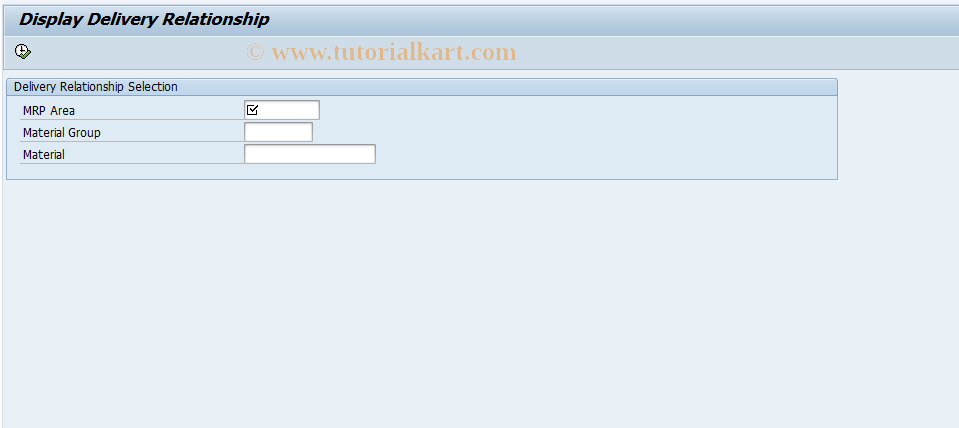 SAP TCode MDRD3 - Display Delivery Relationship
