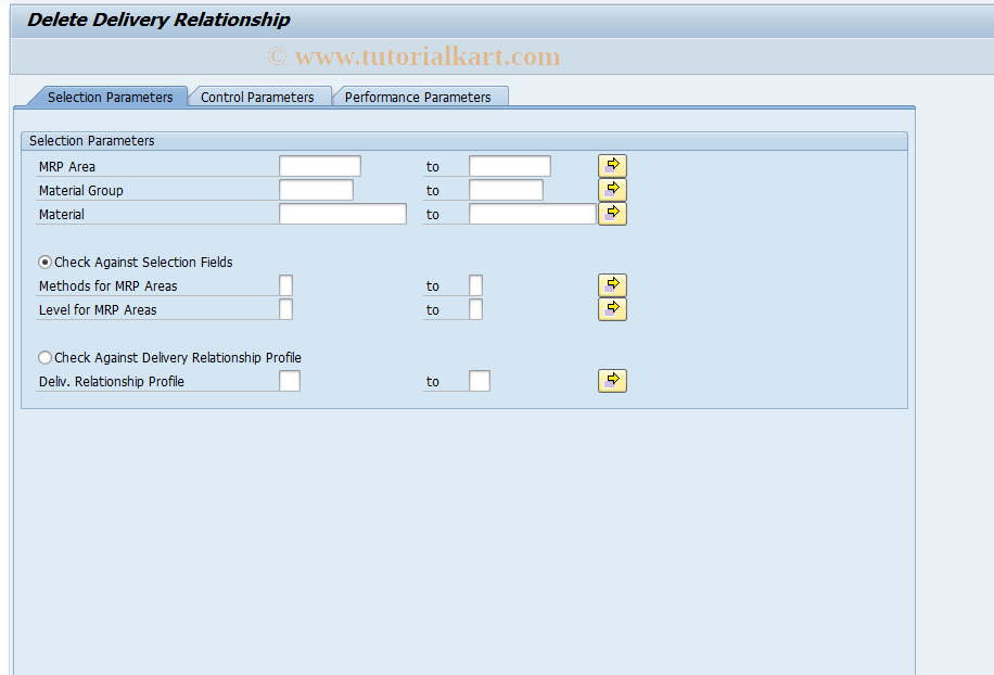 SAP TCode MDRD4 - Delete Delivery Relationship