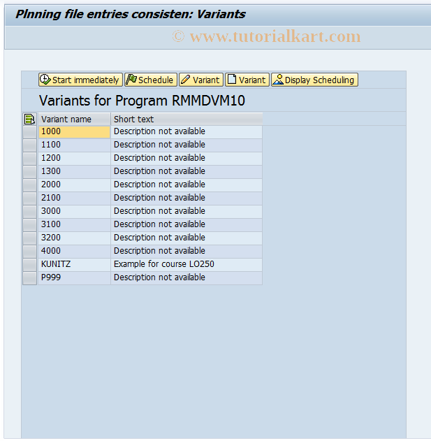 SAP TCode MDRE - Checking Plnng File In BCKGRND Mode