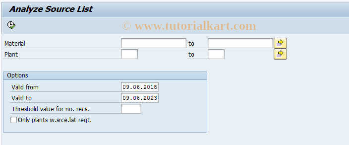 SAP TCode ME06 - Analyze Source List