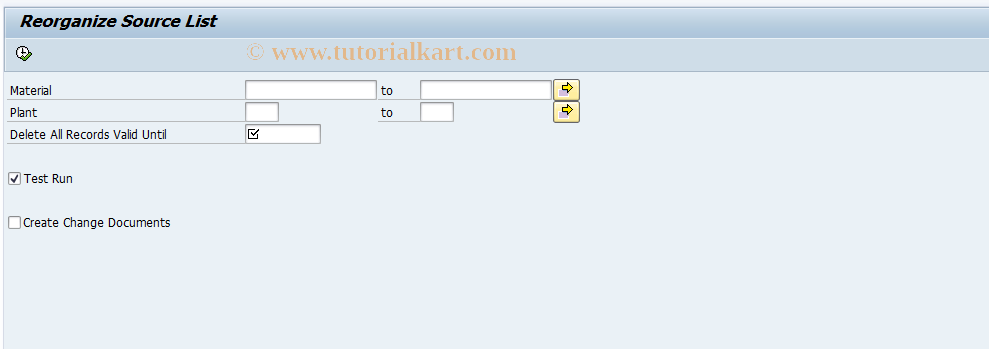 SAP TCode ME07 - Reorganize Source List