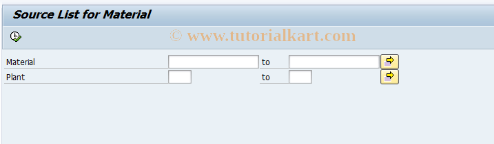 SAP TCode ME0M - Source List for Material