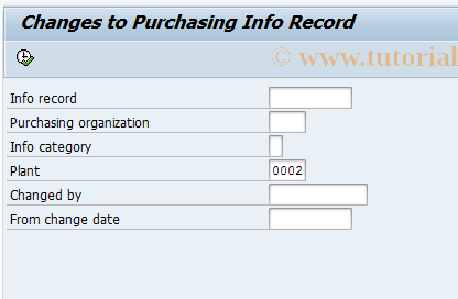 SAP TCode ME14 - Changes to Purchasing Info Record