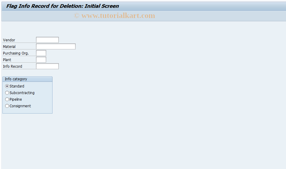 SAP TCode ME15 - Flag  Purchase  Info Rec. for Deletion