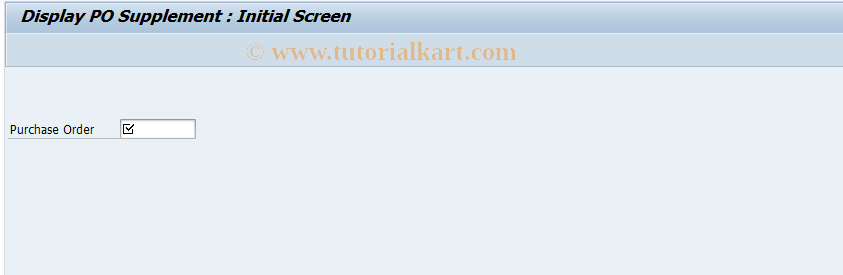 SAP TCode ME26 - Display PO Supplement (IR)