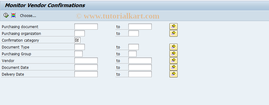 SAP TCode ME2A - Monitor Confirmations