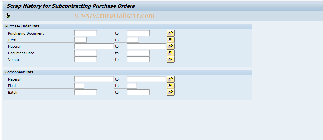 SAP TCode ME2SCRAP - Scrap Analysis (Component Consump.)