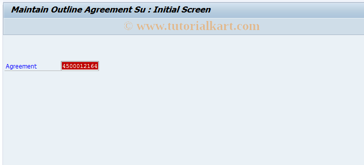 SAP TCode ME34 - Maintain Outl. Agreement Supplement