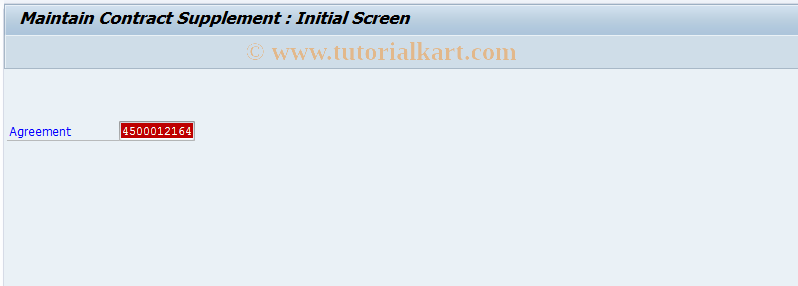 SAP TCode ME34K - Maintain Contract Supplement