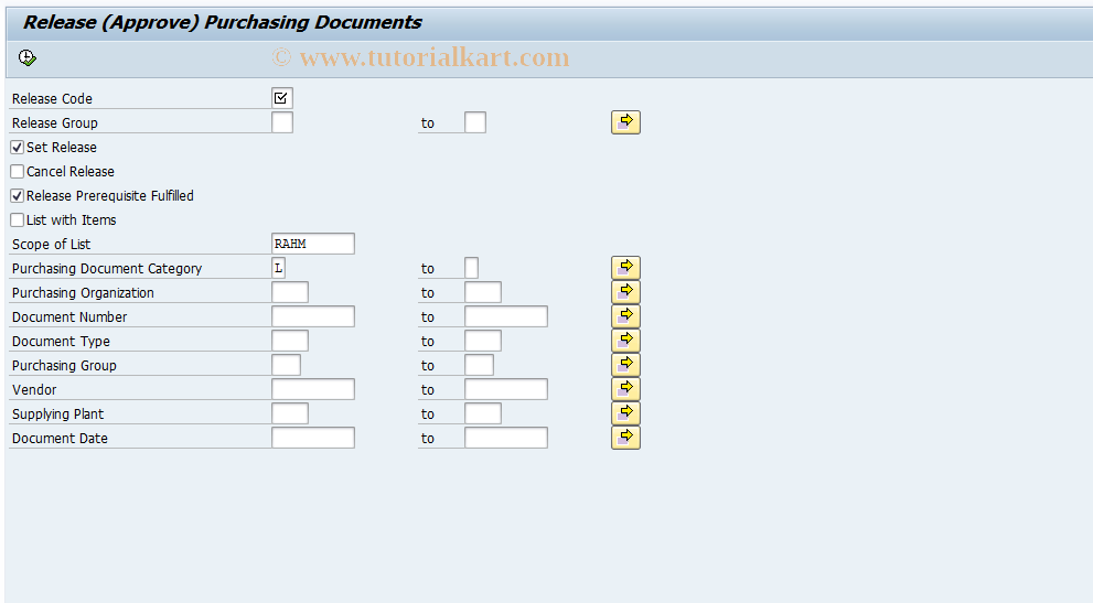 SAP TCode ME35L - Release Scheduling Agreement