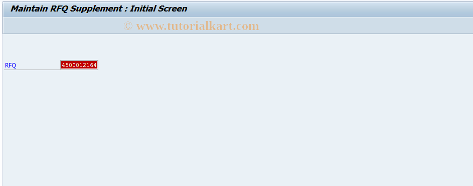 SAP TCode ME44 - Maintain RFQ Supplement