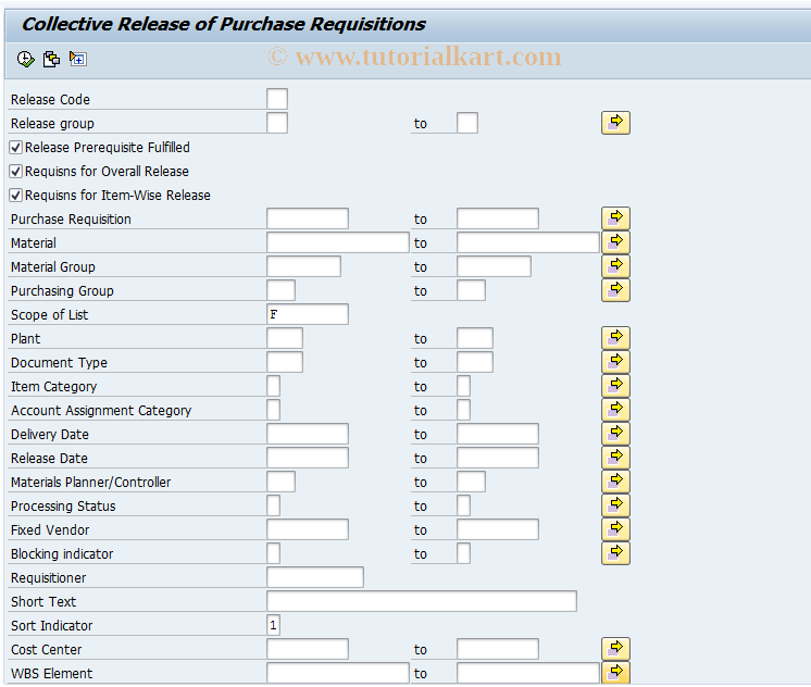 SAP TCode ME55 - Collective Release of Purchase Reqs.