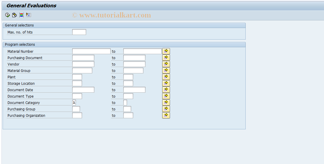 SAP TCode ME80AN - General Analyses (A)