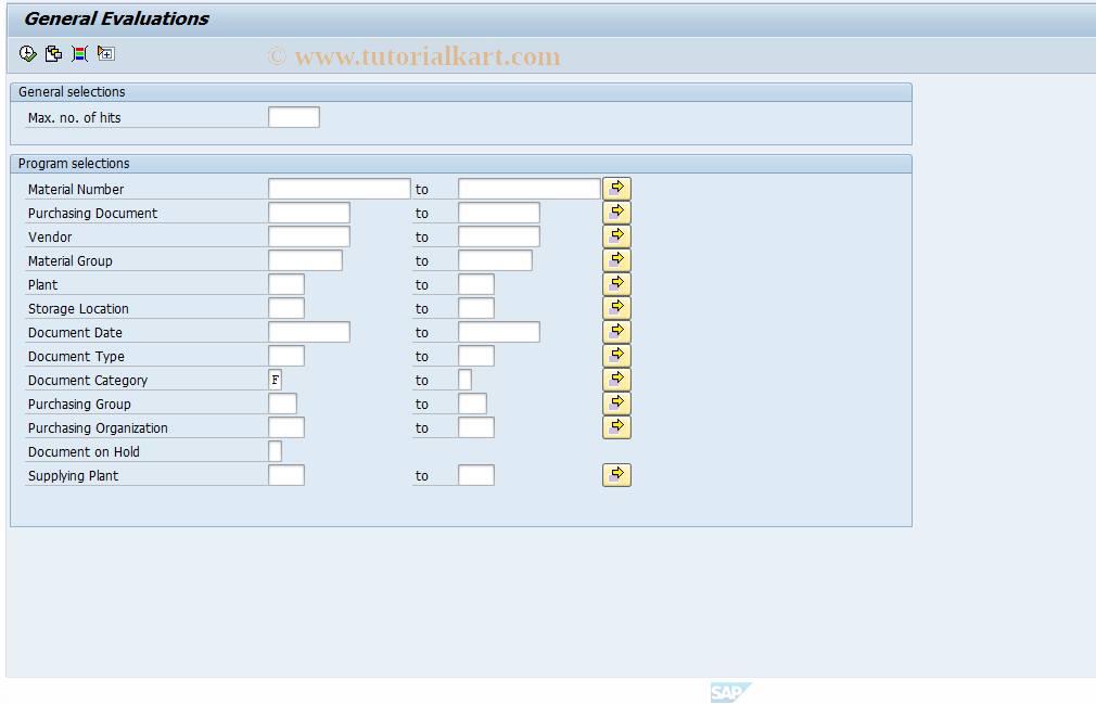 SAP TCode ME80FN - General Analyses (F)