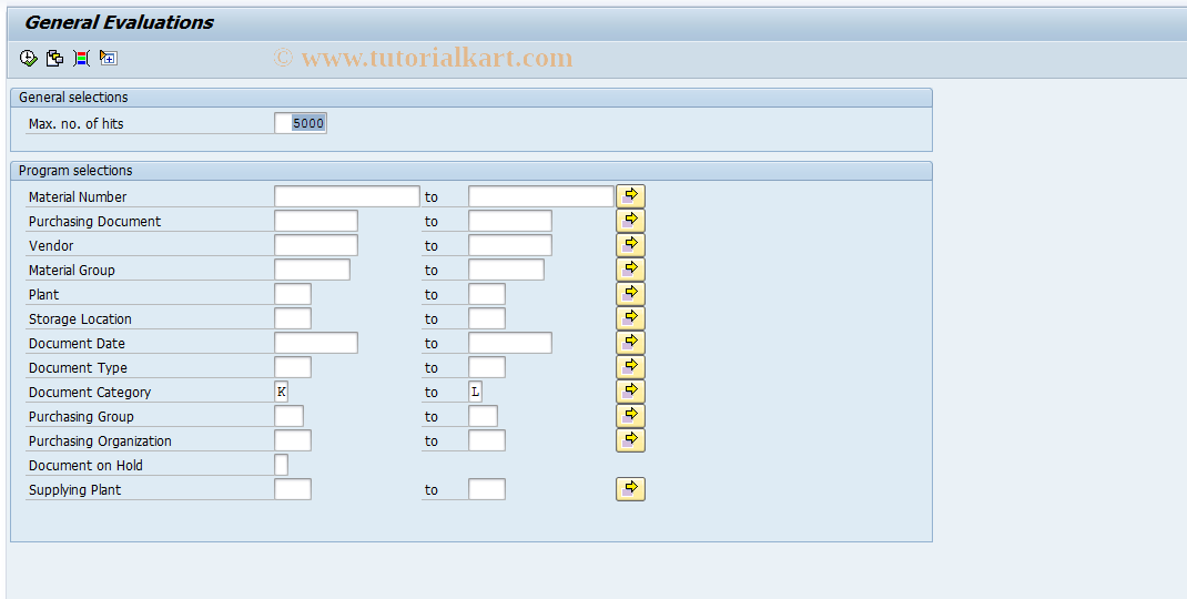 SAP TCode ME80RN - General Analyses (L, K)