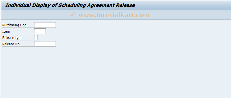 SAP TCode ME84A - Individual Display of SA Release