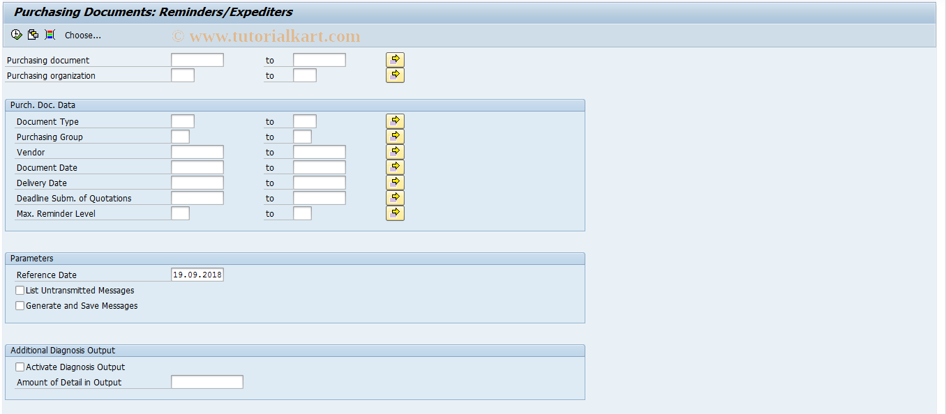 SAP TCode ME91A - Urge Submission of Quotations