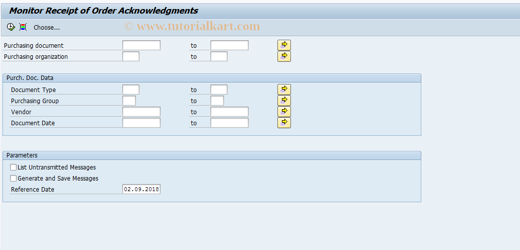 SAP TCode ME92K - Monitor Order Acknowledgment