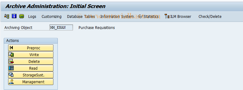 SAP TCode ME97 - Archive Purchase Requisitions