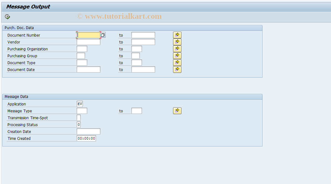 SAP TCode ME9L - Message Output: Schedule  Agreements