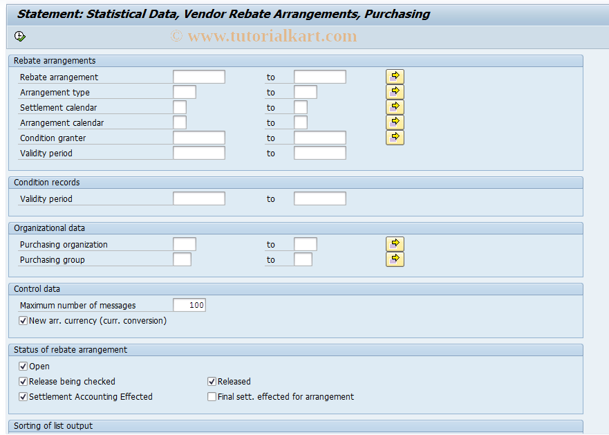 meb9-sap-tcode-statistical-statement-vendor-rebate-arrs-transaction