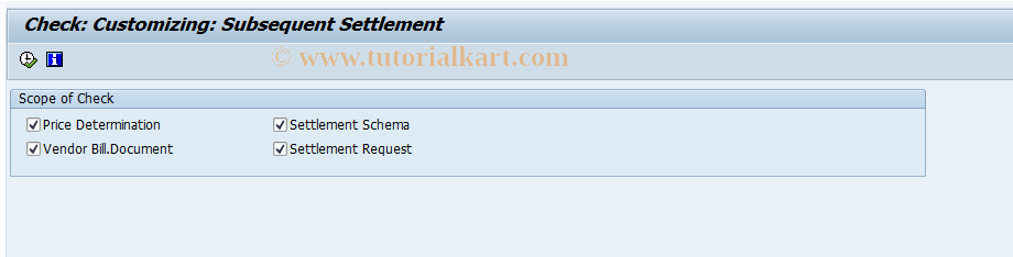 SAP TCode MEBC - Check Customizing: Subsequent Sett.