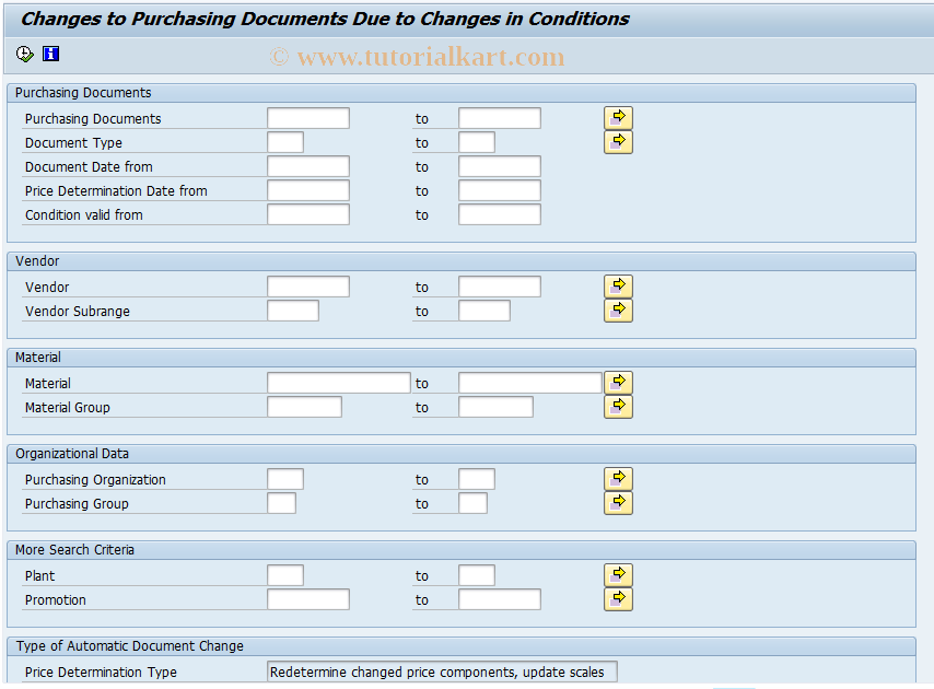 SAP TCode MEI1 - Automatic Purchasing Document Change