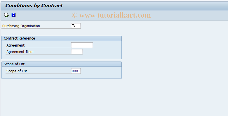 SAP TCode MEKB - Conditions by Contract