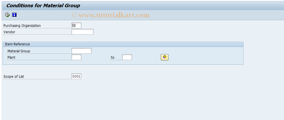 SAP TCode MEKD - Conditions for Material Group