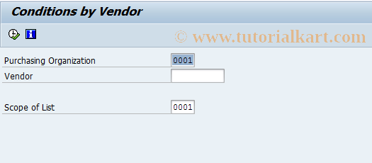 SAP TCode MEKE - Conditions for Vendor