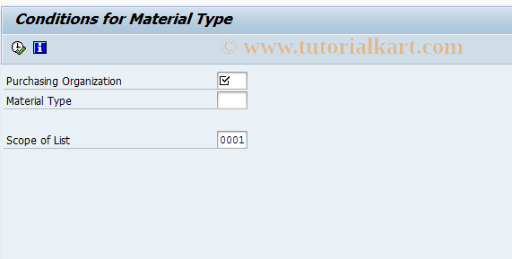 SAP TCode MEKF - Conditions for Material Type