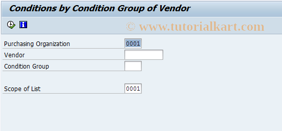 SAP TCode MEKG - Conditions for Condition Group