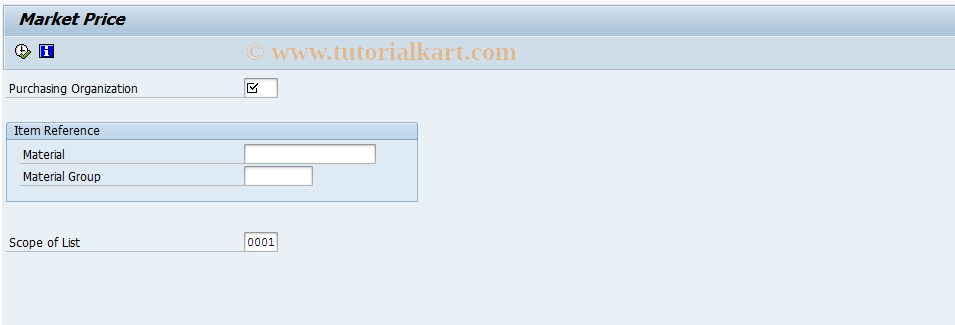 SAP TCode MEKH - Market Price