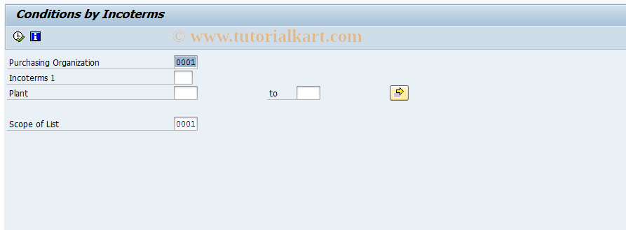 SAP TCode MEKI - Conditions for Incoterms