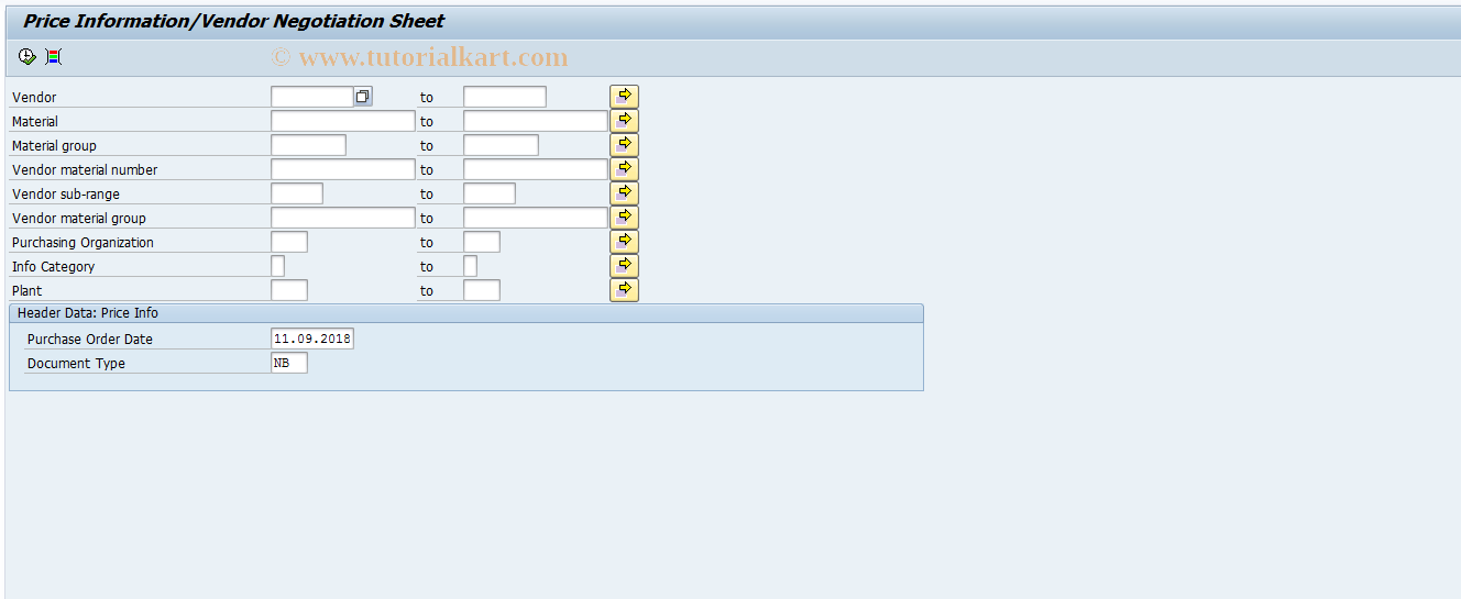 SAP TCode MEPB - Price Info/Vendor Negotiations