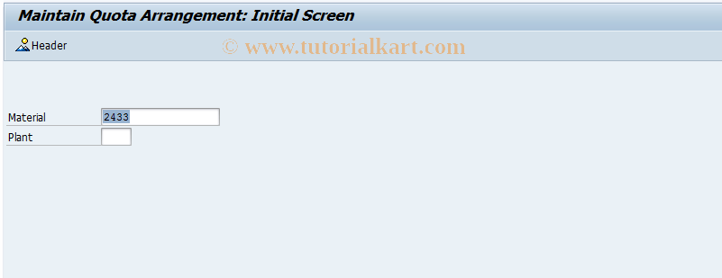 SAP TCode MEQ1 - Maintain Quota Arrangement