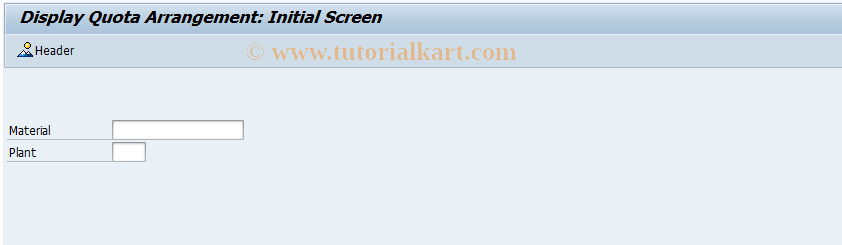 SAP TCode MEQ3 - Display Quota Arrangement