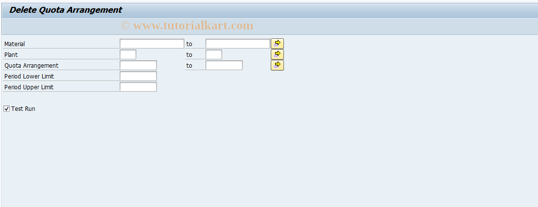 SAP TCode MEQ7 - Reorganize Quota Arrangement