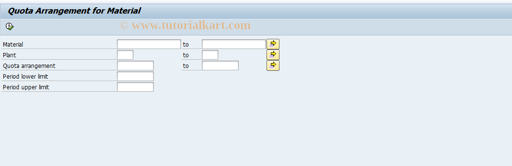 SAP TCode MEQM - Quota Arrangement for Material