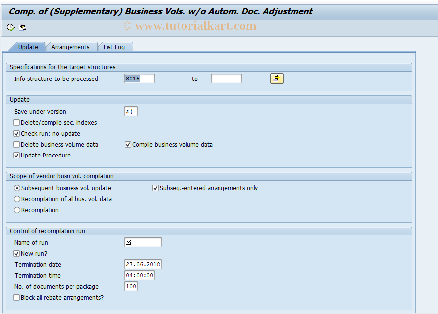 SAP TCode MERA - Comp. Suppl. BV, Customer  Rebate Arrs.