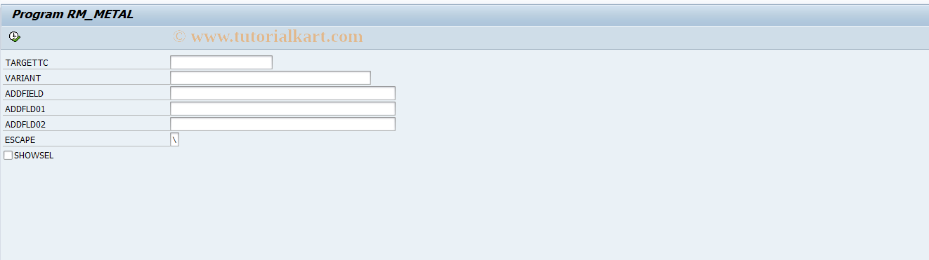 SAP TCode METAL - Transaction Starter Purchasing