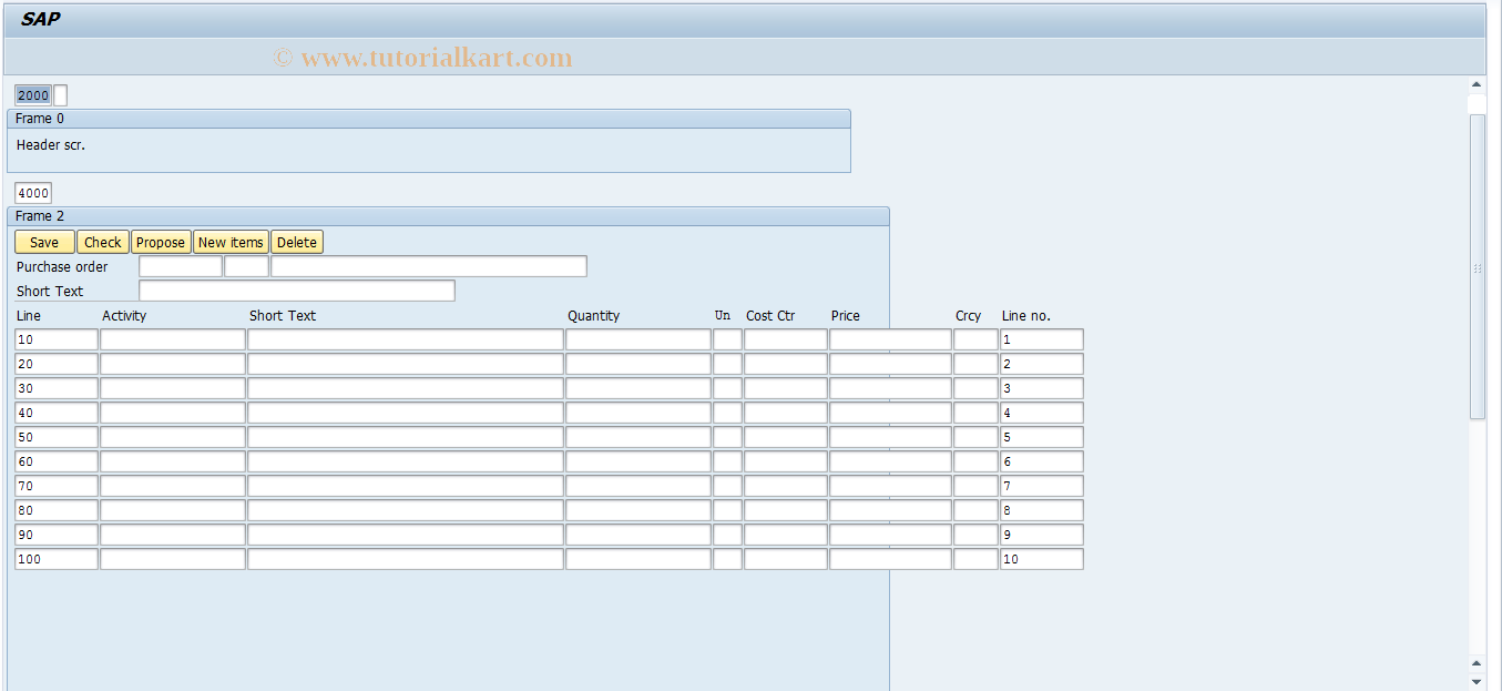 SAP TCode MEW10 - Service Entry in Web