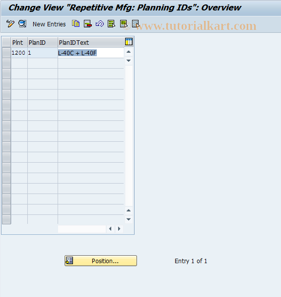 SAP TCode MF36 - C RM-MAT MD Create Planning IDs